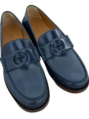 Gucci interlocking GG leather loafers size 12 made in
Italy cobbler soles